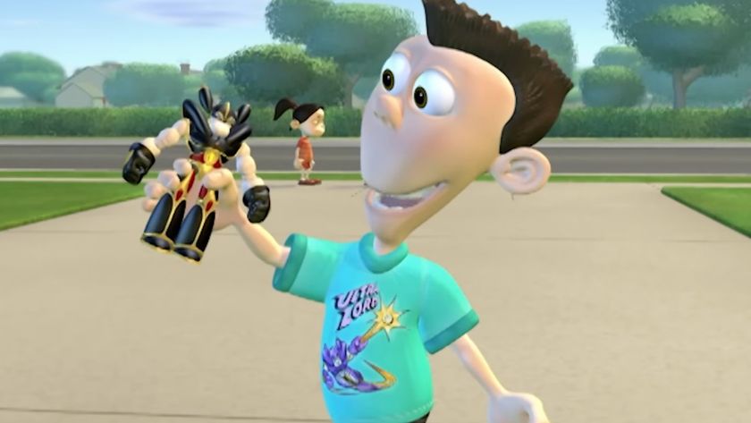 Sheen (Jeff Garcia) shows off an Ultra-Lord figure on The Adventures of Jimmy Neutron: Boy Genius.