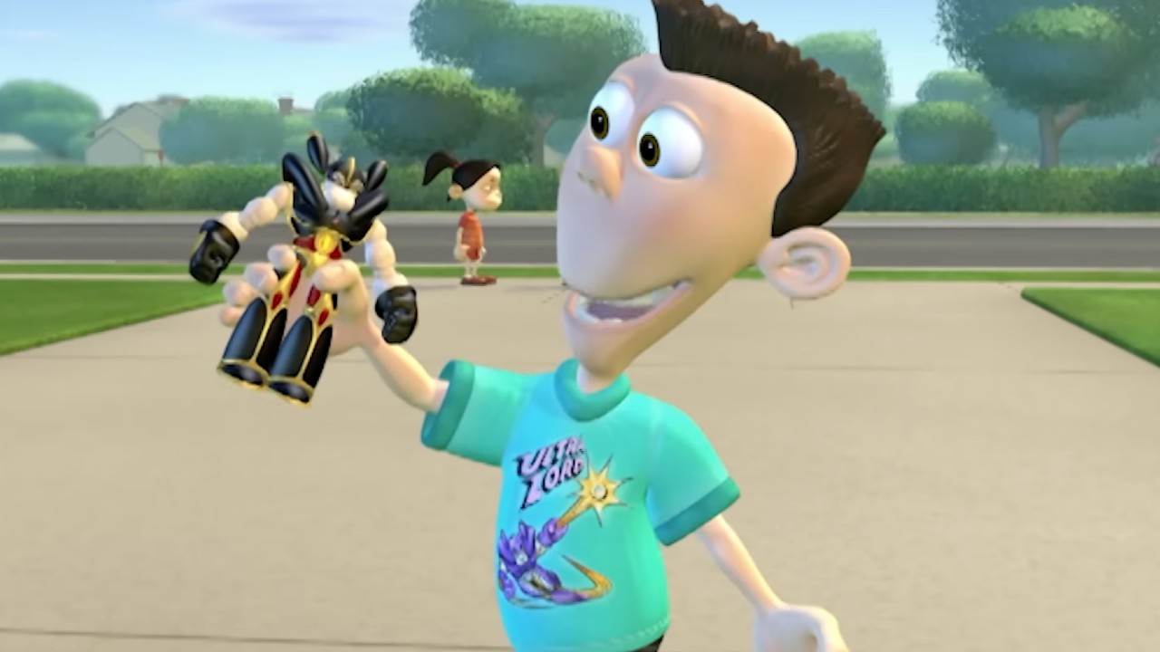 Sheen (Jeff Garcia) shows off an Ultra-Lord figure on The Adventures of Jimmy Neutron: Boy Genius.
