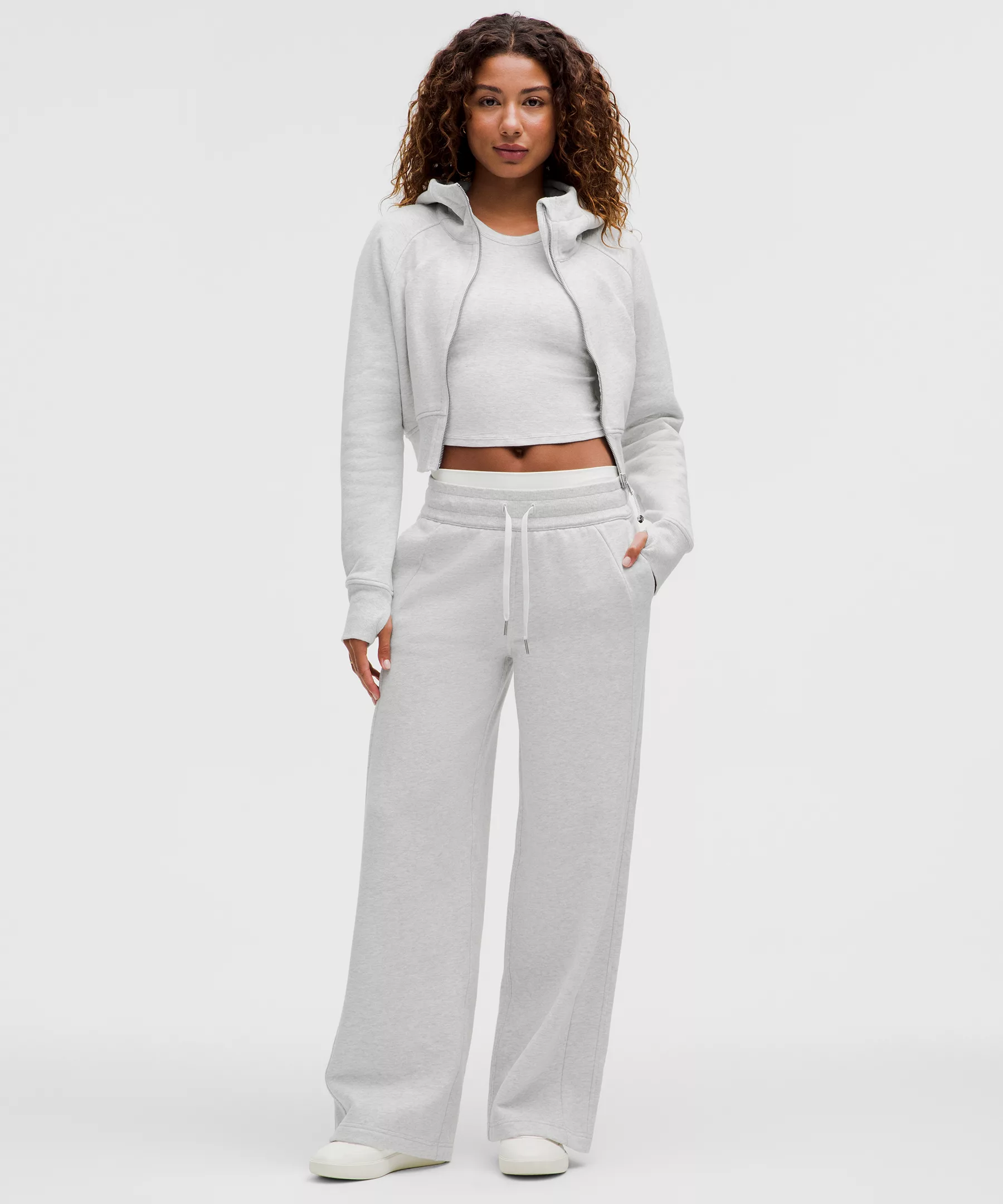 Scuba Mid-Rise Wide-Leg Pant *regular - Heathered Core Ultra Light Grey - Xxs