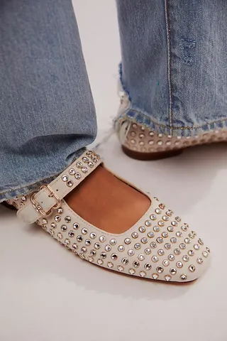 Gem Buckle Ballet Flats