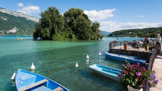 Boats on Lake Annecy, Annecy, France