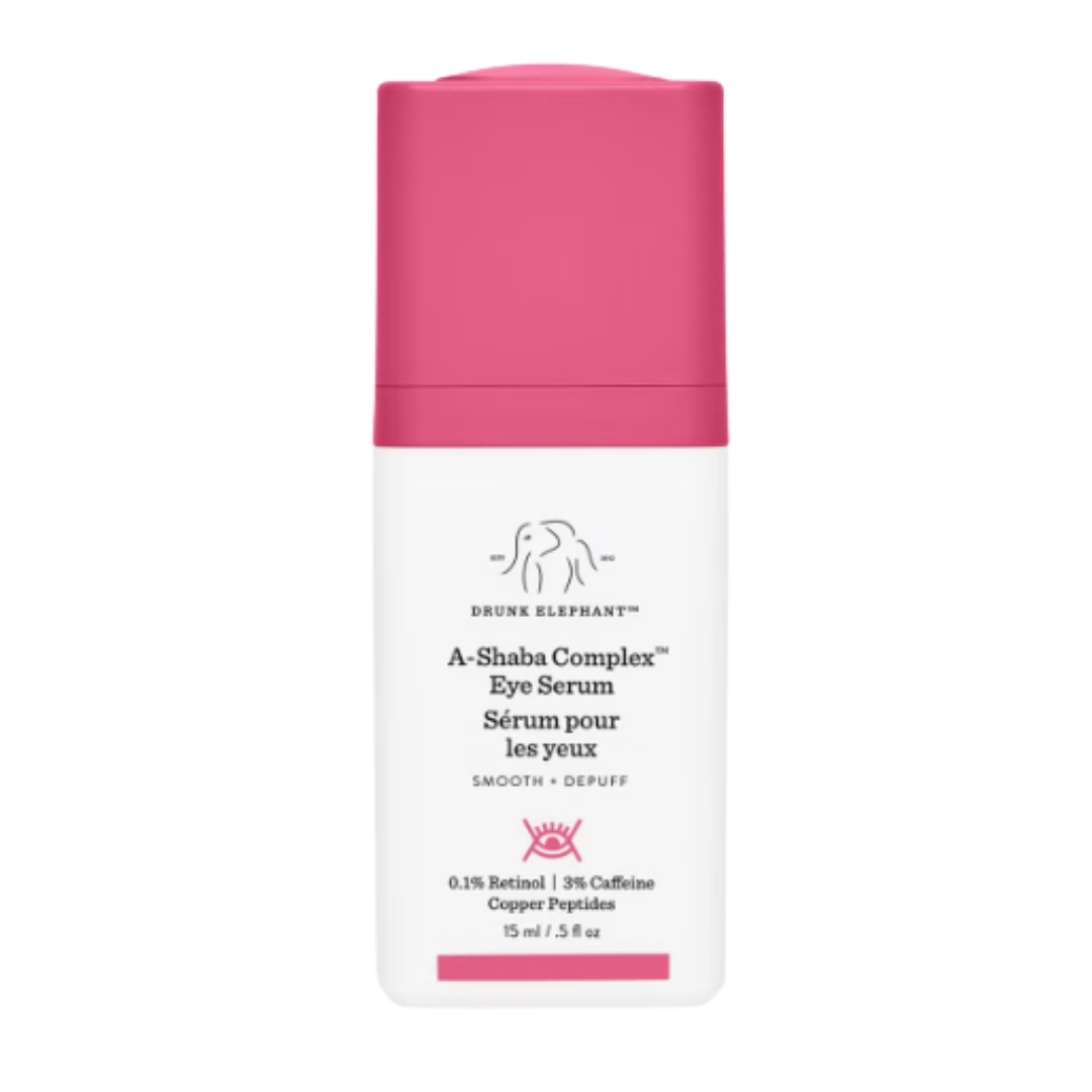 A product shot of the Drunk Elephant A-Shaba Complex Eye Serum, on a white background