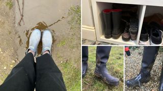 4 images of wellie testing