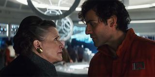Leia and Poe having a disagreement