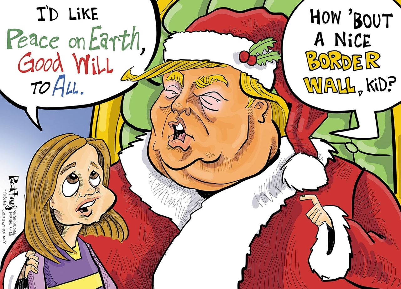 U.S. Trump border wall Santa Claus Christmas peace good will