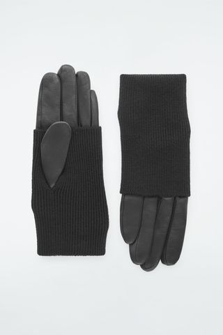 COS Layered Leather Gloves