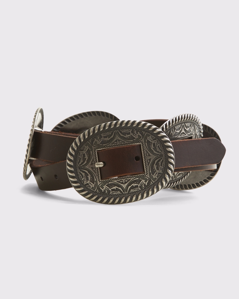 Western Ornamental Leather Belt