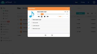 pCloud's in-built audio player in use