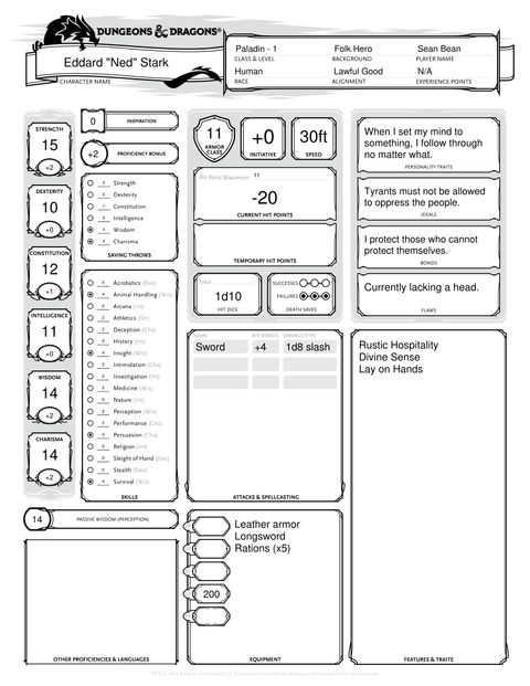 Play Out Your Own Game Of Thrones Stories With These Dungeons Dragons Character Sheets Gamesradar