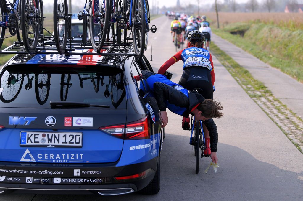 A race mechanic at work