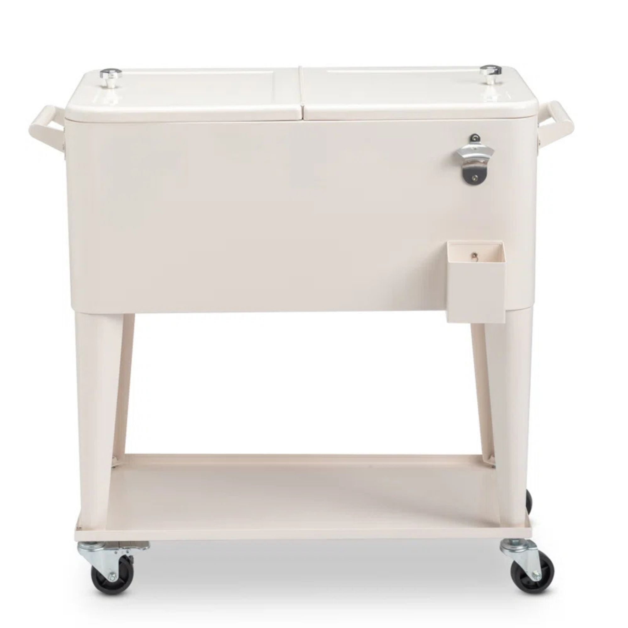 Cream drinks fridge on wheels