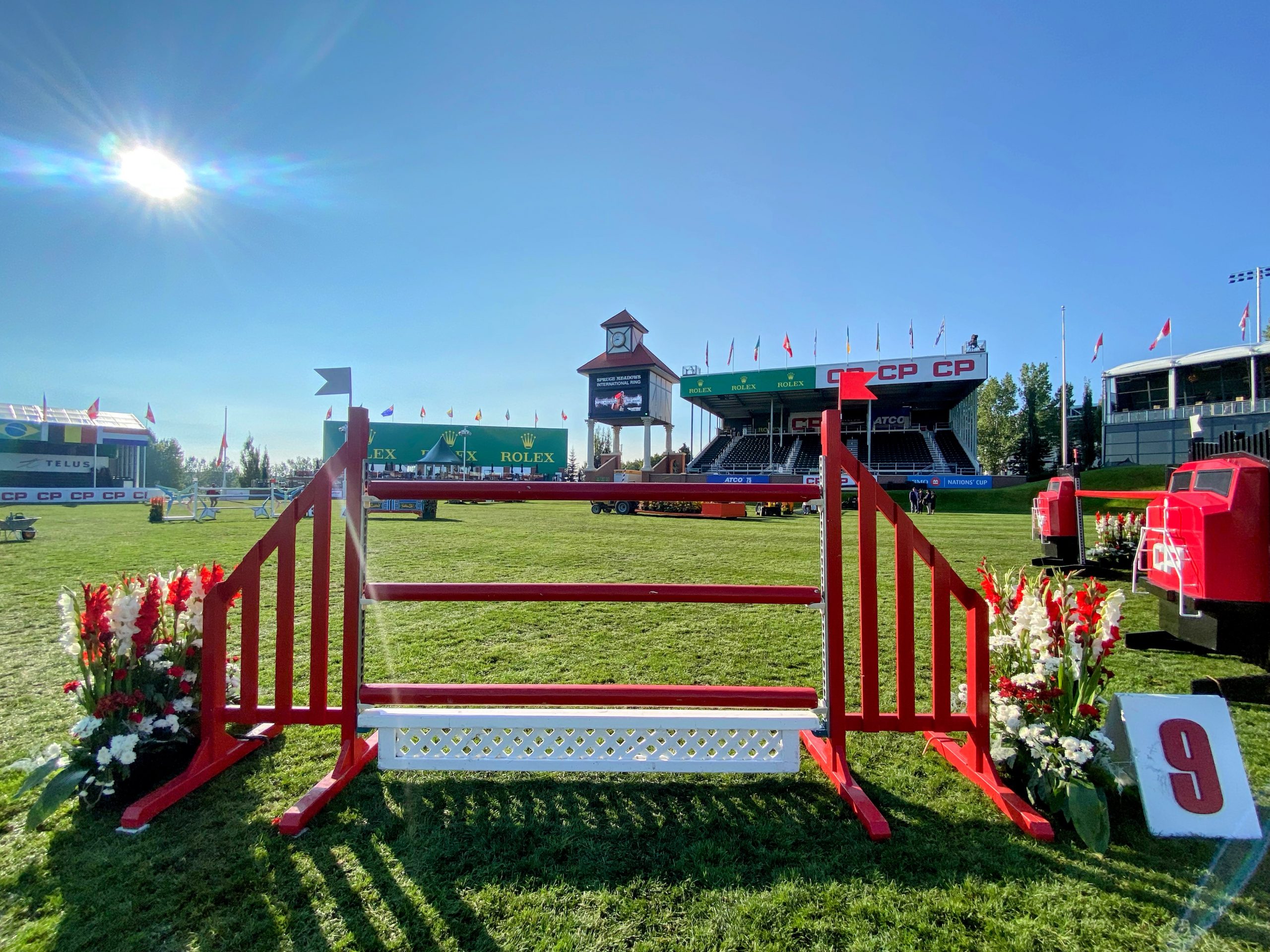 Showjumping fences: the skinny vertical in the CP International grand prix at Spruce Meadows, Canada