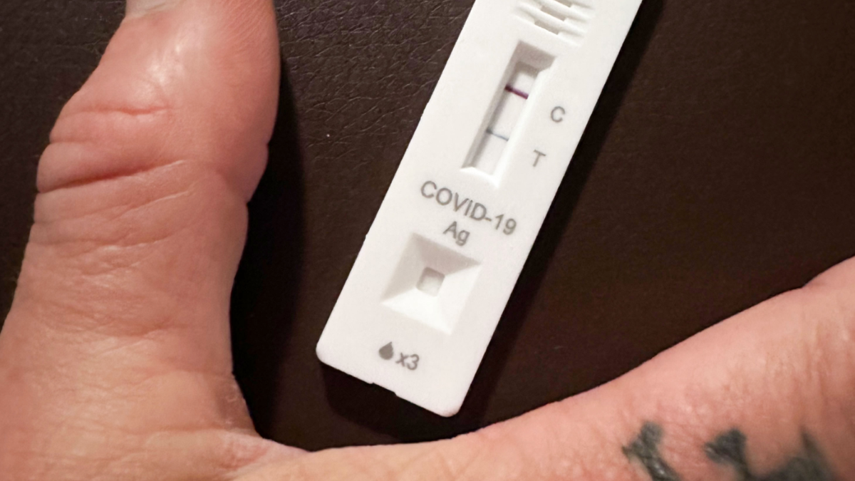 A picture showing James Hetfield&#039;s positive Covid-19 test in September 2023