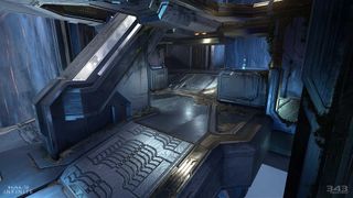 A concept "paint over" of "Catalyst," a new Arena map coming to Halo Infinite in Season 2
