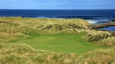 The approach to the green on the par-5, 5th hole on the Bann Course at Castlerock Golf Club ISPS Handa World Invitational live stream