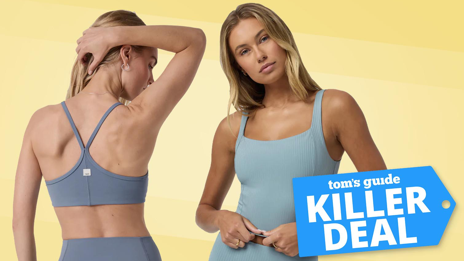 women wearing vuori kit with Tom&#039;s Guide Killer Deal badge