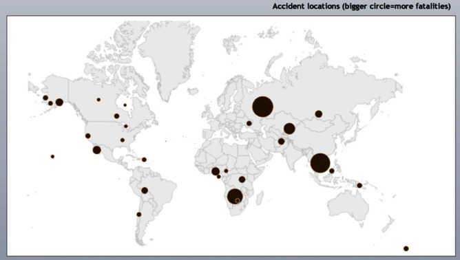 Accident locations in 2013.