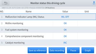 xtool anyscan a30 app displaying monitor status