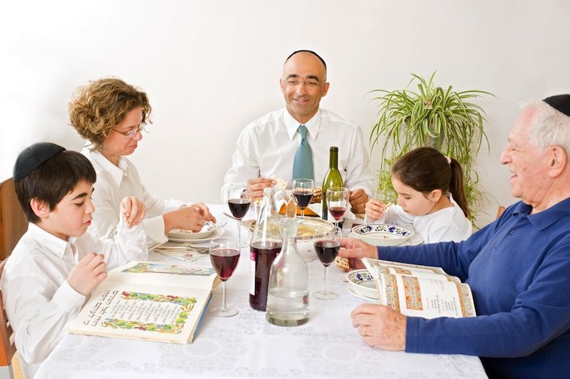 family at a passover seder