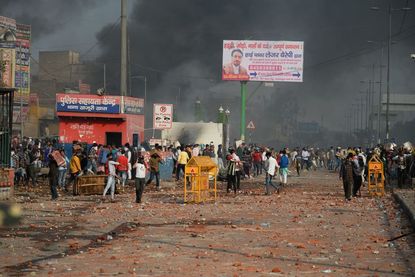 Protesters in New Delhi on Monday.