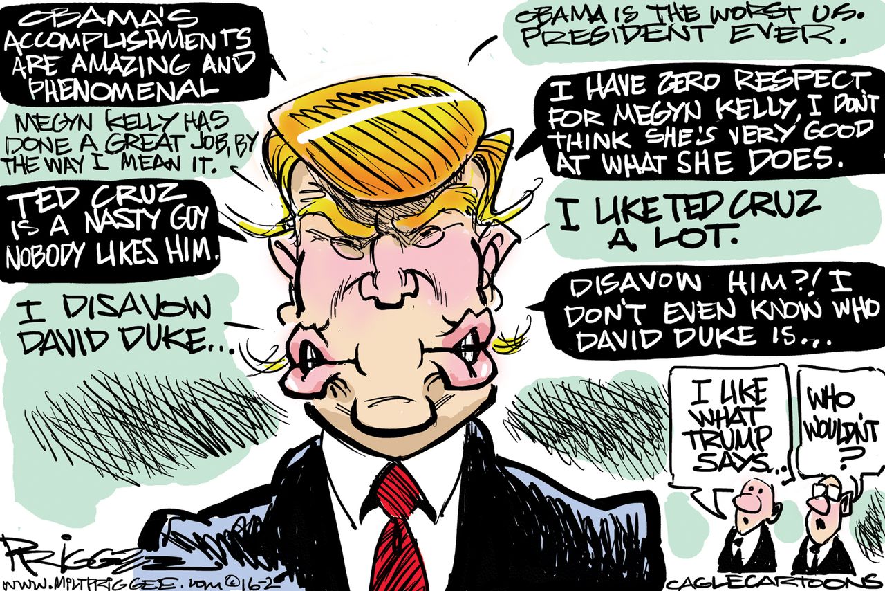 Political cartoon U.S. Trump 2016