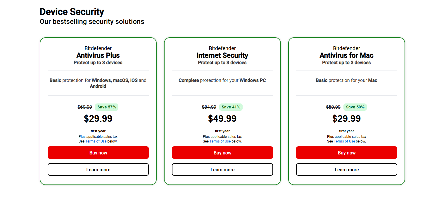 Bitdefender antivirus pricing