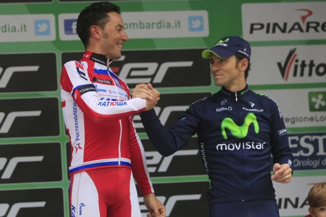 Joaquim Rodriguez (Katusha) and Alejandro Valverde (Movistar) on the podium once more