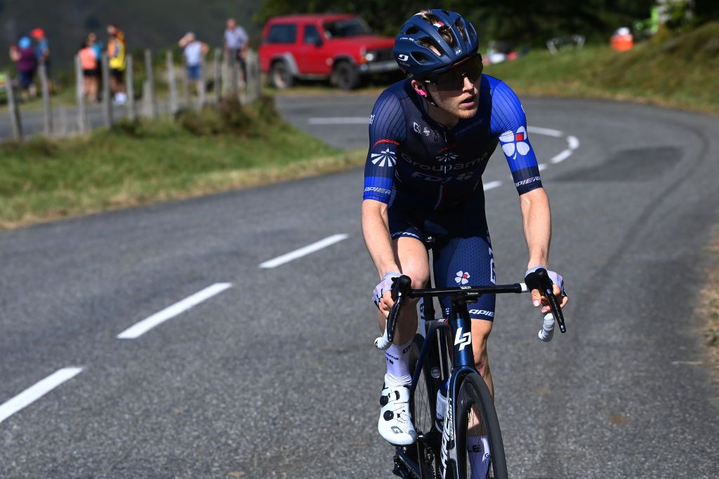 LARRABELAGUA SPAIN SEPTEMBER 09 Michael Storer of Australia and Team GroupamaFDJ competes during the 78th Tour of Spain 2023 Stage 14 a 1562km stage from SauveterredeBarn to LarraBelagua 1588m UCIWT on September 09 2023 in LarraBelagua Spain Photo by Tim de WaeleGetty Images