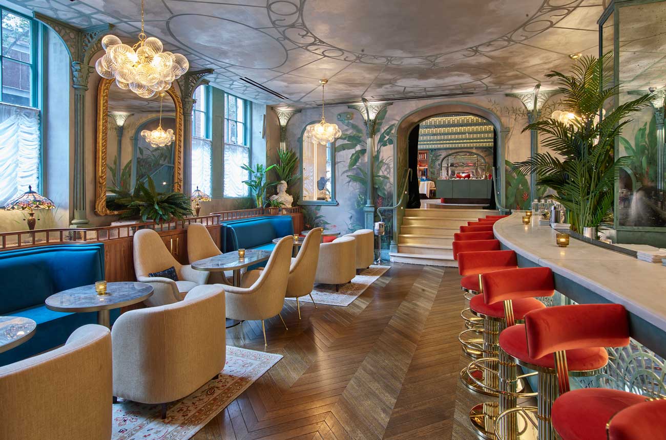 The lounge bar at Maison Barnes in Manhattan