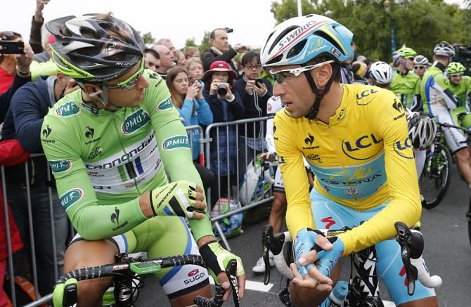 Peter Sagan (Cannondale) and Vincenzo Nibali (Astana)