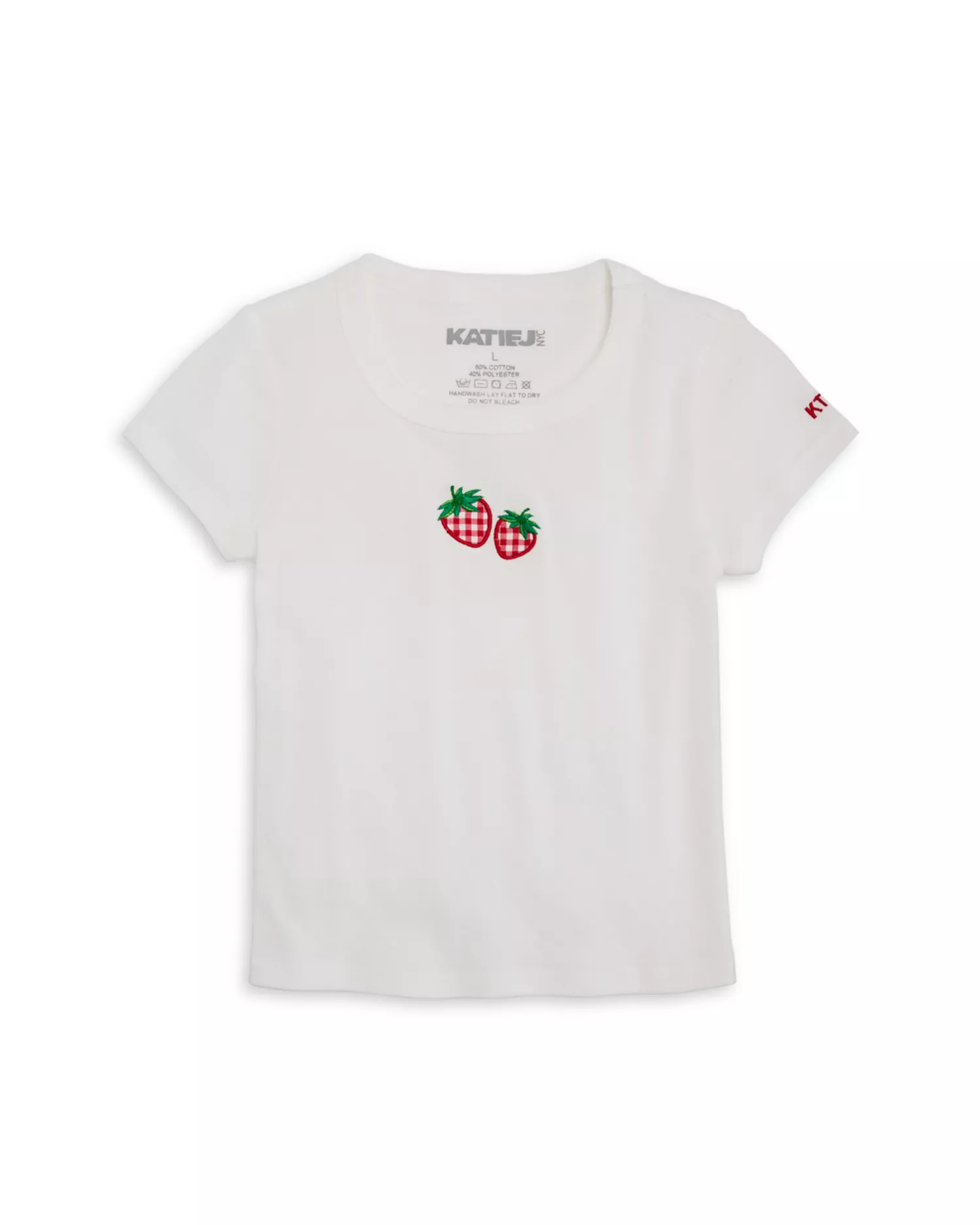 Girls' Tween Strawberry Gingham Tee - Big Kid