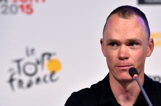 Chris Froome at Team Sky's pre-Tour de France press conference in July