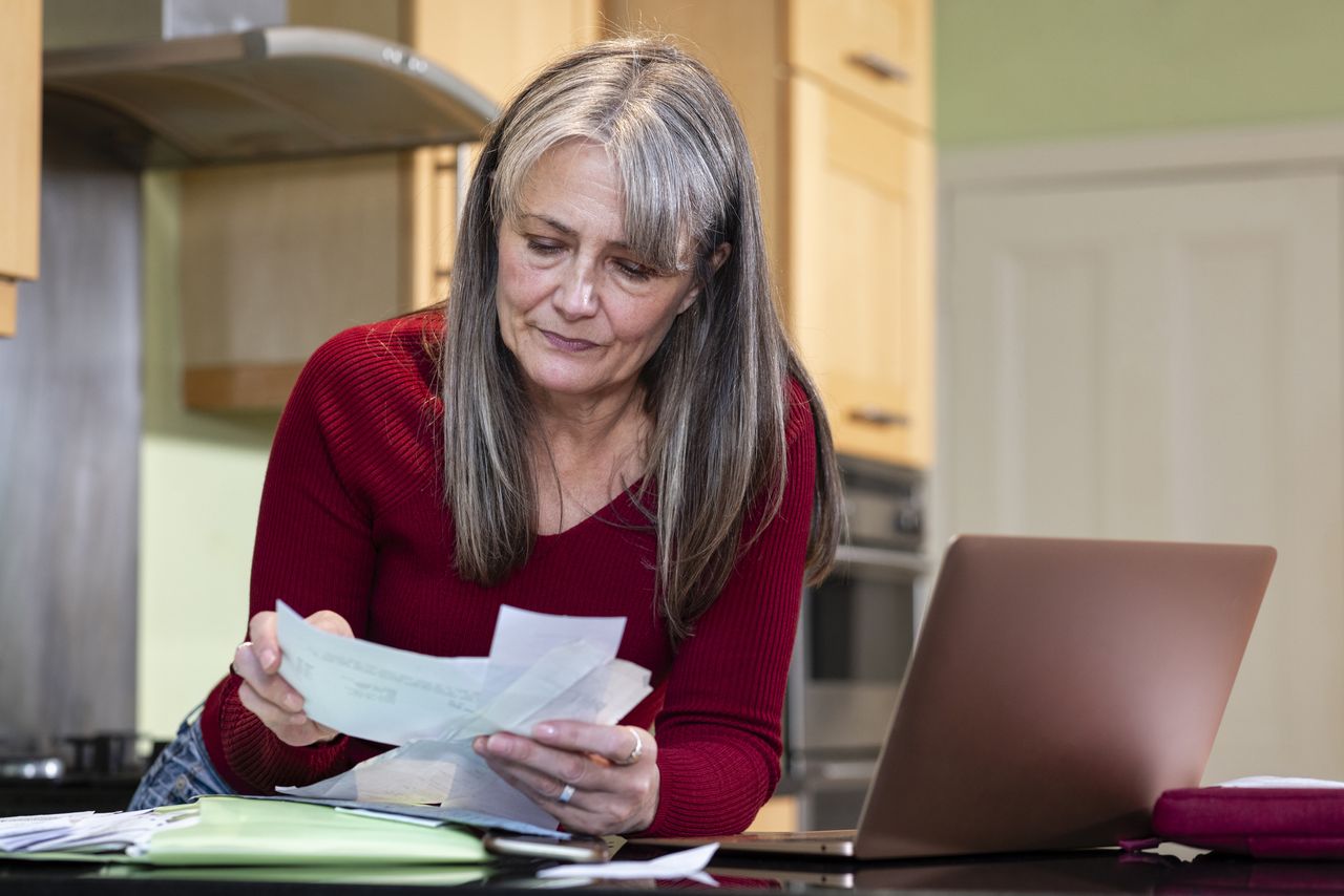 Woman managing her personal finances