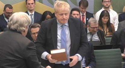 Boris Johnson in front of the privileges committee