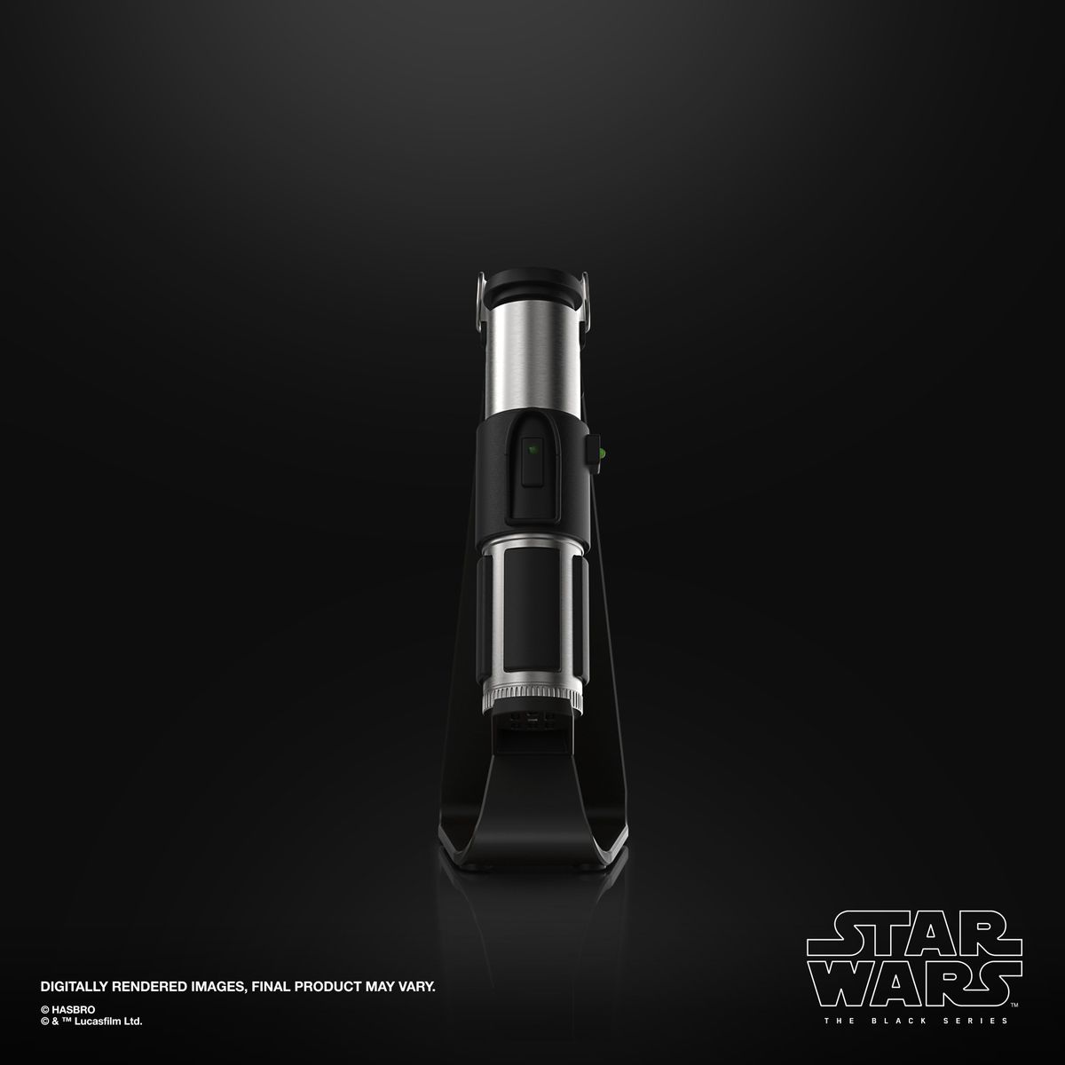 Star Wars: The Black Series Yoda Force FX Elite Electronic Lightsaber on a black background