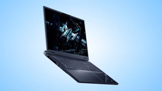 Acer Predator Helios 18P AI on colored backgrounds