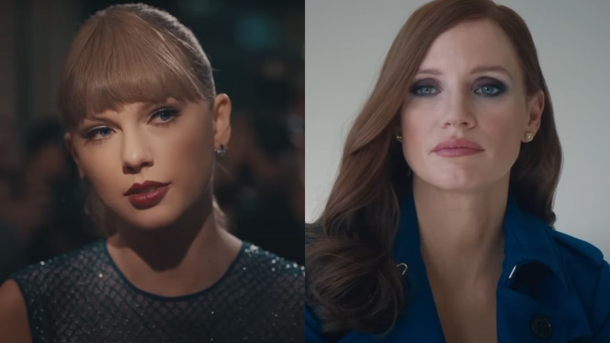 Taylor Swift music video and Jessica Chastain in Molly&#039;s Game.