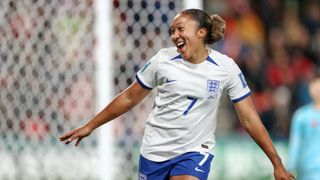 Lauren James of England celebrates after scoring