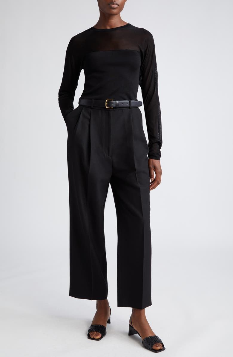 Double Pleat Crop Trousers