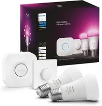 Philips Hue Smart Light Bulb, Smart Button and Hue Bridge Starter Kit:&nbsp;was £134.99, now £100.99 at Amazon (save £34)