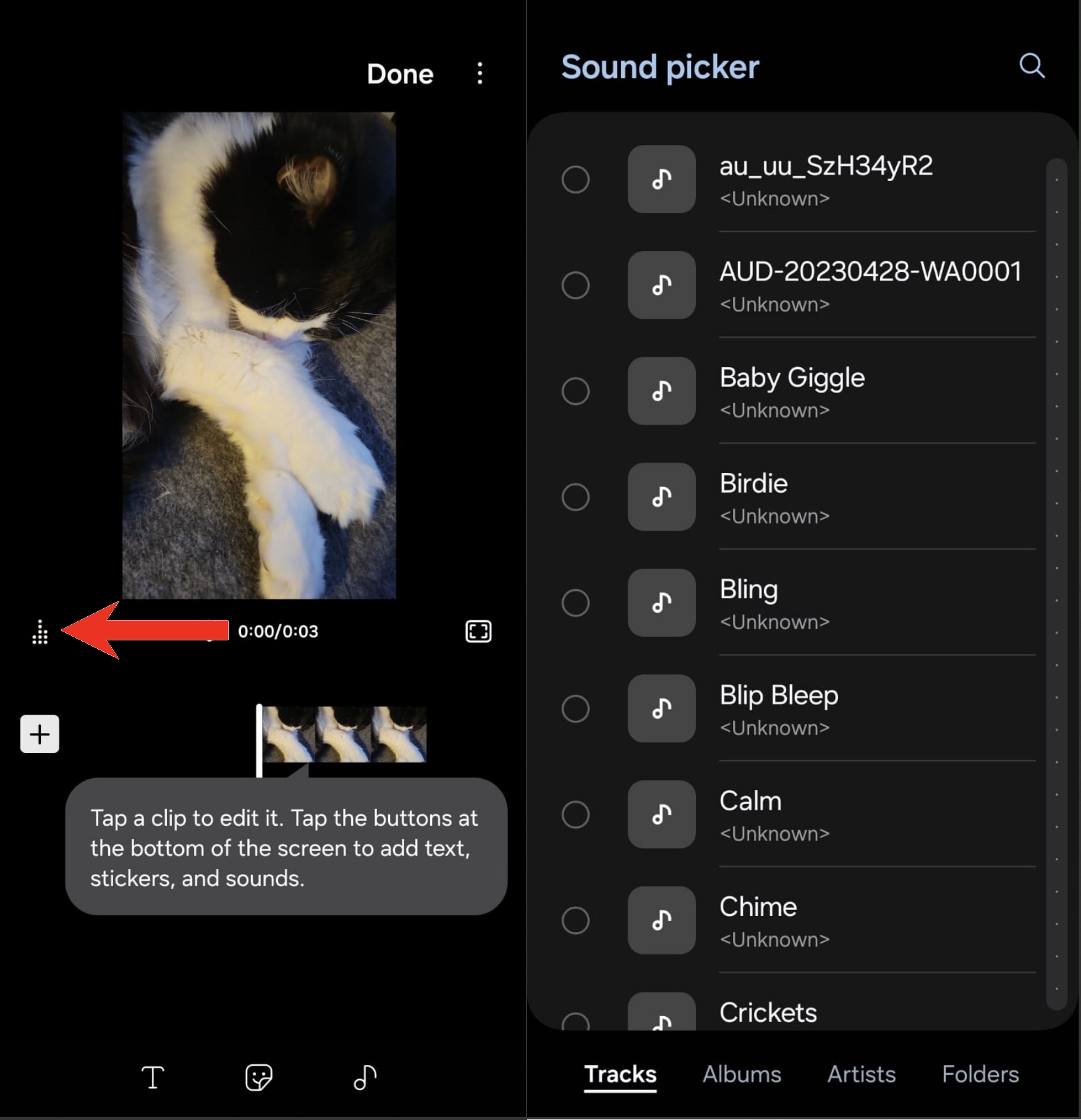 Adicionando música aos vídeos Samsung Studio