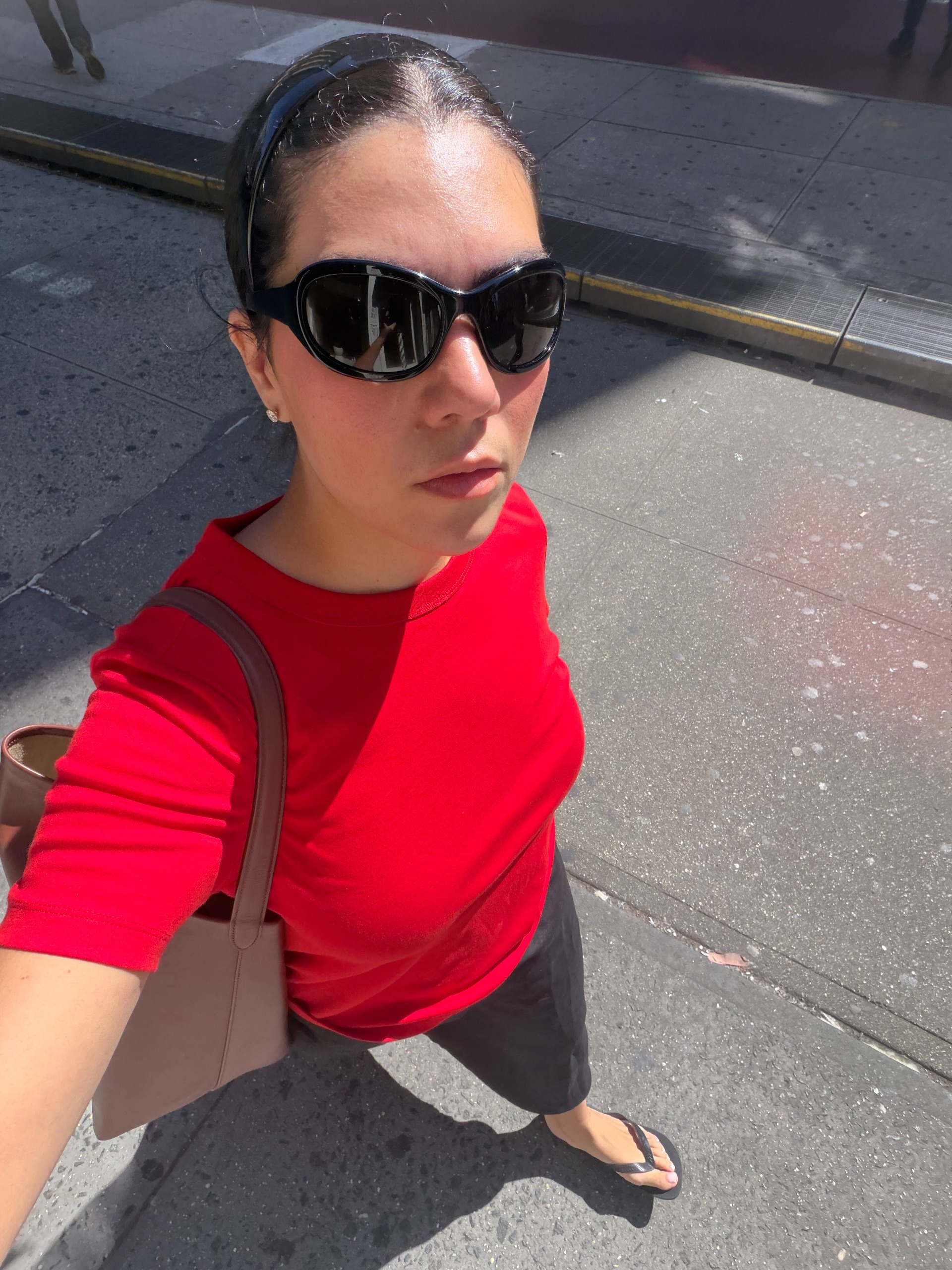 Woman wearing Flore Flore Car Tee.