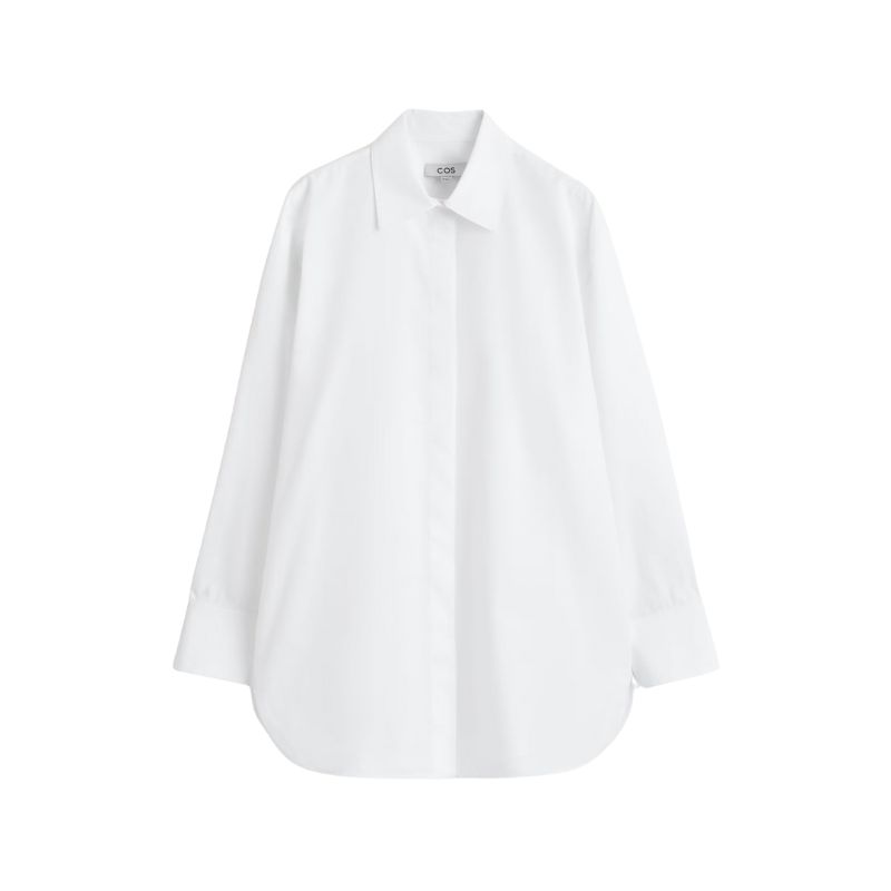 A cutout of an oversized white shirt