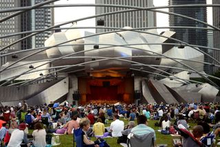 The stage at Jay Pritzker Pavilion at Millennium Park in Chicago