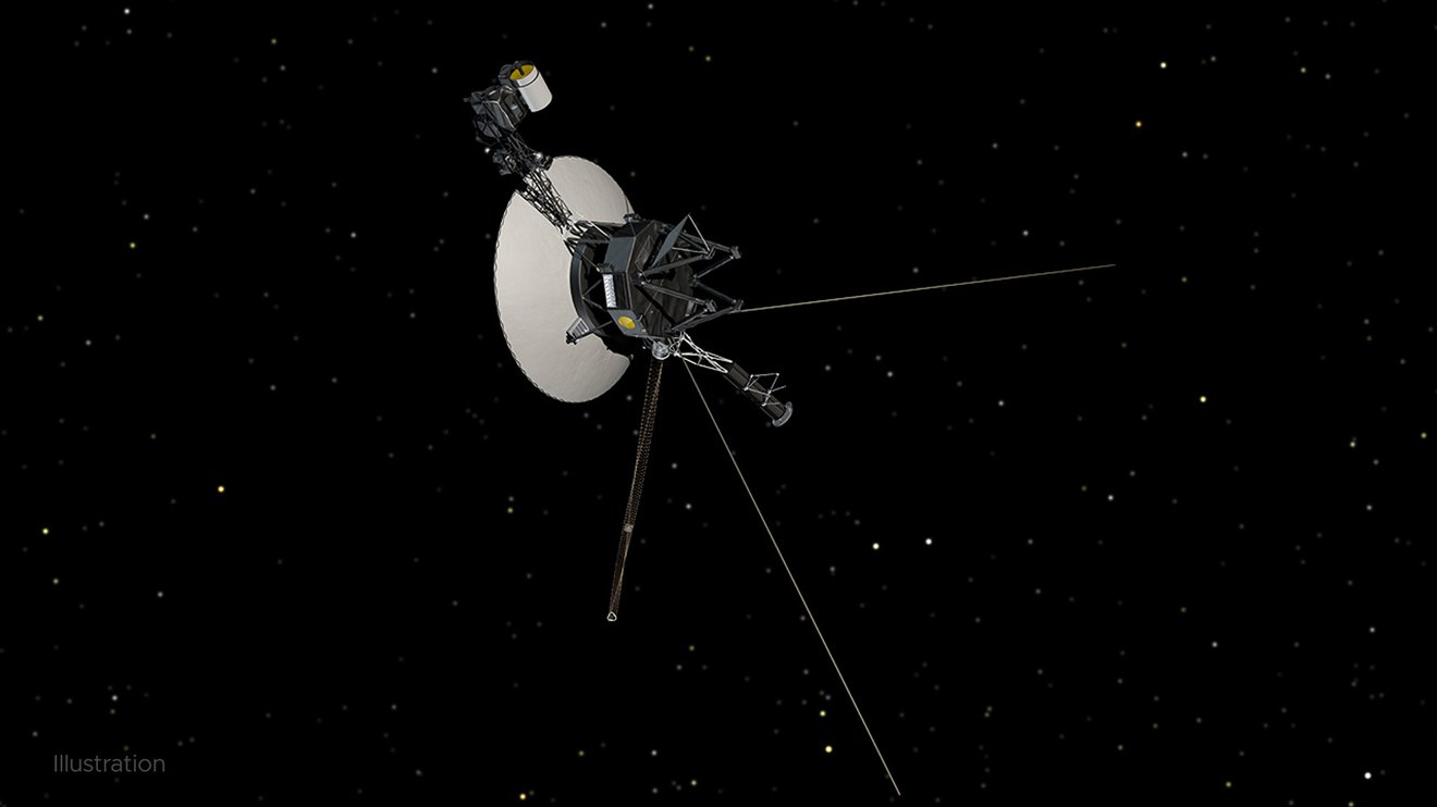 Penggambaran seniman dari pesawat ruang angkasa Voyager 1.