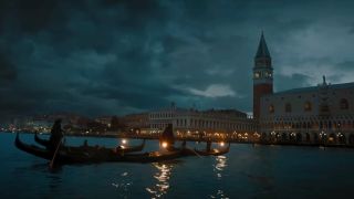 boats on the canals in A haunting in Venice