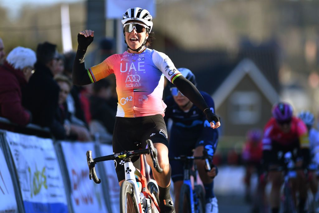 Marta Bastianelli (UAE Team ADQ) takes the win at the 2022 Omloop van het Hageland