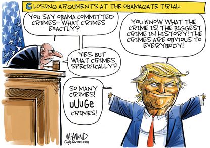 Political Cartoon U.S. Trump Obamagate accusations