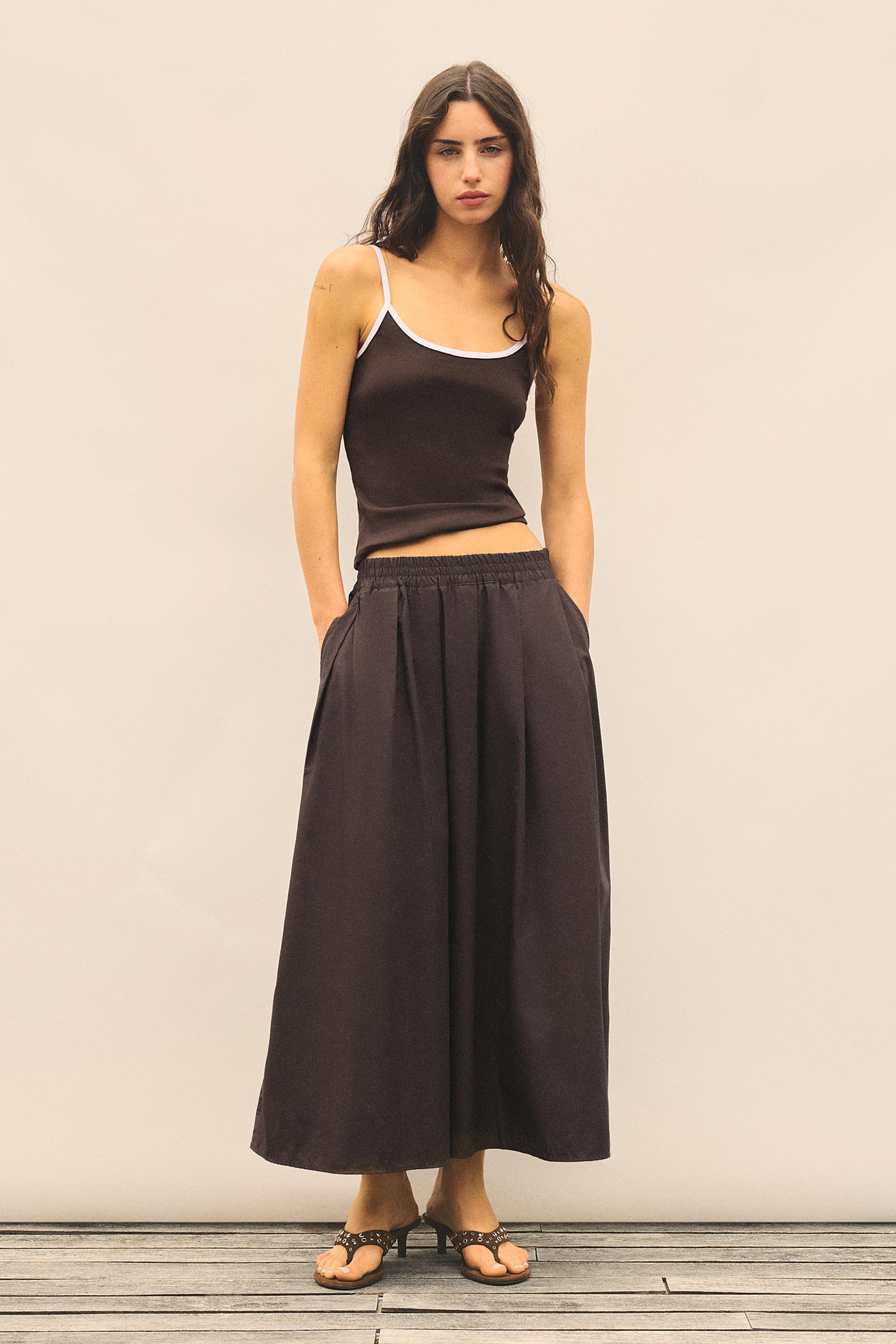 Long Poplin Skirt