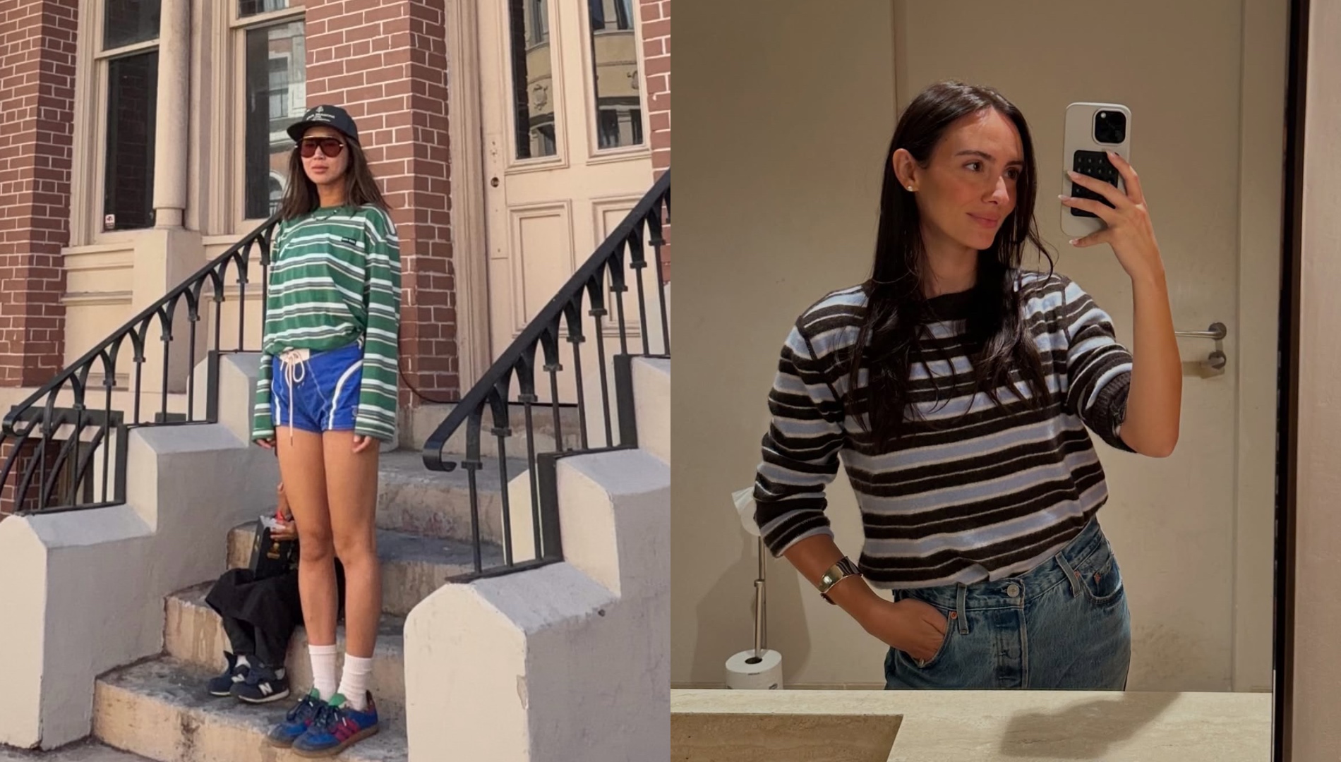 Influencers in striped tees